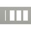 New Architectural 4-Gang Wall Plate, Fits 1 Grafik T Control and (3) Accessory, Matte Finish, Gray