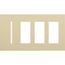 New Architectural 4-Gang Wall Plate, Fits 1 Grafik T Control and (3) Accessory, Matte Finish, Ivory