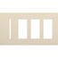 New Architectural 4-Gang Wall Plate, Fits 1 Grafik T Control, (3) Accessory, Matte Finish, Light Almond
