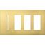 New Architectural 4-Gang Wall Plate, Fits 1 Grafik T Control, (3) Accessory, Metal Finish, Satin Brass