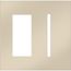 New Architectural 2-Gang Wall Plate, Fits 1 Accessory, 1 Grafik T Control, Metal Finish, Bright Nickel