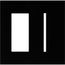 Architectural 2-Gang Wall Plate, Fits 1 Accessory, 1 Grafik T Control, Glass Finish, Clear Black Glass