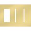 New Architectural 3-Gang Wall Plate, Fits 1 Accessory, 2 Grafik T Controls, Metal Finish, Bright Brass