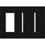 New Architectural 3-Gang Wall Plate, Fits 1 Accessory and 2 Grafik T Controls, Matte Finish, Black