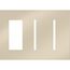 New Architectural 3-Gang Wall Plate, Fits 1 Accessory, 2 Grafik T Controls, Metal Finish, Bright Nickel