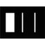 Architectural 3-Gang Wall Plate, Fits 1 Accessory, 2 Grafik T Controls, Glass Finish, Clear Black Glass