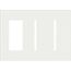 Architectural 3-Gang Wall Plate, Fits 1 Accessory, 2 Grafik T Controls, Glass Finish, Clear White Glass