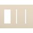 New Architectural 3-Gang Wall Plate, Fits 1 Accessory, 2 Grafik T Controls, Matte Finish, Light Almond