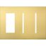 New Architectural 3-Gang Wall Plate, Fits 1 Accessory, 2 Grafik T Controls, Metal Finish, Satin Brass