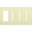 New Architectural 4-Gang Wall Plate, Fits 1 Accessory, (3) Grafik T Controls, Matte Finish, Almond