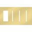 New Architectural 4-Gang Wall Plate, Fits 1 Accessory, (3) Grafik T Controls, Metal Finish, Bright Brass