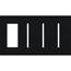 New Architectural 4-Gang Wall Plate, Fits 1 Accessory, (3) Grafik T Controls, Matte Finish, Black