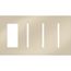 Architectural 4-Gang Wall Plate, Fits 1 Accessory, (3) Grafik T Controls, Metal Finish, Bright Nickel