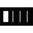 Architectural 4-Gang Wall Plate, Fits 1 Accessory, (3) Grafik T Controls, Glass Finish, Clear Black Glass