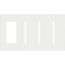 Architectural 4-Gang Wall Plate, Fits 1 Accessory, (3) Grafik T Controls, Glass Finish, Clear White Glass