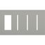 New Architectural 4-Gang Wall Plate, Fits 1 Accessory and (3) Grafik T Controls, Matte Finish, Gray