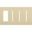 New Architectural 4-Gang Wall Plate, Fits 1 Accessory, (3) Grafik T Controls, Matte Finish, Ivory