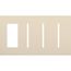 Architectural 4-Gang Wall Plate, Fits 1 Accessory, (3) Grafik T Controls, Matte Finish, Light Almond