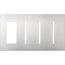 Architectural 4-Gang Wall Plate, Fits 1 Accessory, (3) Grafik T Controls, Metal Finish, Satin Chrome