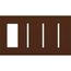 New Architectural 4-Gang Wall Plate, Fits 1 Accessory, (3) Grafik T Controls, Matte Finish, Sienna