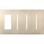 Architectural 4-Gang Wall Plate, Fits 1 Accessory, (3) Grafik T Controls, Metal Finish, Satin Nickel