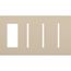 New Architectural 4-Gang Wall Plate, Fits 1 Accessory, (3) Grafik T Controls, Matte Finish, Taupe
