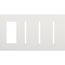 New Architectural 4-Gang Wall Plate, Fits 1 Accessory, (3) Grafik T Controls, Matte Finish, White