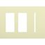 New Architectural 3-Gang Wall Plate, Fits 2 Accessories, 1 Grafik T Control, Matte Finish, Almond