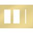 New Architectural 3-Gang Wall Plate, Fits 2 Accessories, 1 Grafik T Control, Metal Finish, Bright Brass