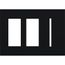 New Architectural 3-Gang Wall Plate, Fits 2 Accessories and 1 Grafik T Control, Matte Finish, Black