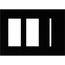 Architectural 3-Gang Wall Plate, Fits 2 Accessories, 1 Grafik T Control, Glass Finish, Clear Black Glass