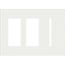 Architectural 3-Gang Wall Plate, Fits 2 Accessories, 1 Grafik T Control, Glass Finish, Clear White Glass