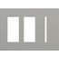 New Architectural 3-Gang Wall Plate, Fits 2 Accessories and 1 Grafik T Controls, Matte Finish, Gray
