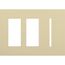 New Architectural 3-Gang Wall Plate, Fits 2 Accessory and 1 Grafik T Control, Matte Finish, Ivory