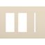 New Architectural 3-Gang Wall Plate, Fits 2 Accessory, 1 Grafik T Control, Matte Finish, Light Almond