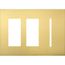 New Architectural 3-Gang Wall Plate, Fits 2 Accessory, 1 Grafik T Control, Metal Finish, Satin Brass