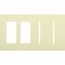 New Architectural 4-Gang Wall Plate, Fits 2 Accessories, 2 Grafik T Controls, Matte Finish, Almond