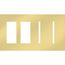 Architectural 4-Gang Wall Plate, Fits 2 Accessories, 2 Grafik T Controls, Metal Finish, Bright Brass