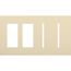 New Architectural 4-Gang Wall Plate, Fits 2 Accessories, 2 Grafik T Controls, Matte Finish, Beige