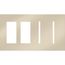 Architectural 4-Gang Wall Plate, Fits 2 Accessories, 2 Grafik T Controls, Metal Finish, Bright Nickel