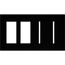 Architectural 4-Gang Wall Plate, Fits 2 Accessories, 2 Grafik T Controls, Glass Finish, Clear Black Glass