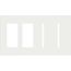 Architectural 4-Gang Wall Plate, Fits 2 Accessories, 2 Grafik T Controls, Glass Finish, Clear White Glass