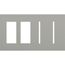 New Architectural 4-Gang Wall Plate, Fits 2 Accessories and 2 Grafik T Controls, Matte Finish, Gray