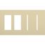 New Architectural 4-Gang Wall Plate, Fits 2 Accessories, 2 Grafik T Controls, Matte Finish, Ivory