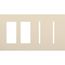 Architectural 4-Gang Wall Plate, Fits 2 Accessories, 2 Grafik T Controls, Matte Finish, Light Almond