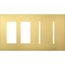 New Architectural 4-Gang Wall Plate, Fits 2 Accessories, 2 Grafik T Controls, Metal Finish, Satin Brass