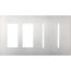 Architectural 4-Gang Wall Plate, Fits 2 Accessories, 2 Grafik T Controls, Metal Finish, Satin Chrome