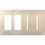 Architectural 4-Gang Wall Plate, Fits 2 Accessories, 2 Grafik T Controls, Metal Finish, Satin Nickel