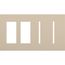 New Architectural 4-Gang Wall Plate, Fits 2 Accessories, 2 Grafik T Controls, Matte Finish, Taupe