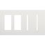 New Architectural 4-Gang Wall Plate, Fits 2 Accessories, 2 Grafik T Controls, Matte Finish, White